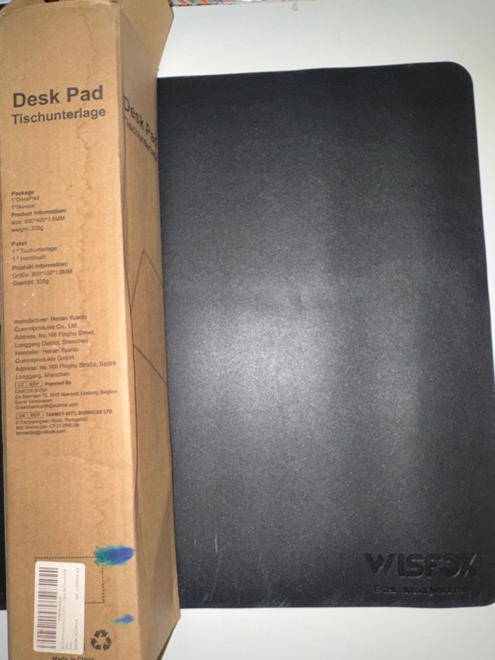 WISEFOX Desk Pad PU Leather Waterproof Mouse Pad Home Office